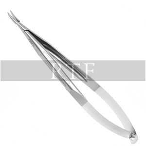 Portaagujas quirúrgico curvo de acero inoxidable, instrumento manual de alta precisión, pulido mate, para uso ORL, CE - Product Image 3