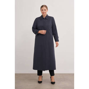 Trench-coat imperméable pour femme, taille plus, imprimé, coupe cloche - Bleu marine - Product Image 3