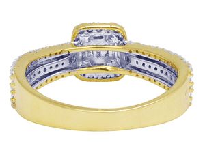 S925 plata esterlina Moissanite redondo y Baguette diamante Iced Out elegante anillo de bodas para mujeres - Product Image 5