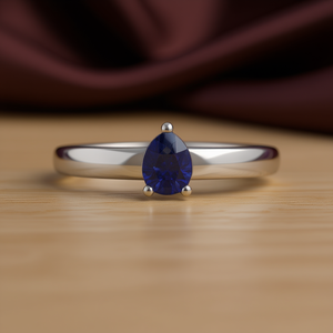Anello di Fidanzamento Classico con Tanzanite Naturale Taglio a Pera 0,26ct in Argento Sterling 925 - Product Image 3