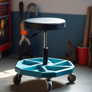 HAZET 195N-4 Swivel <b>Stool</b> with Square Tube Frame <b>Adjustable</b> Seat <b>Height</b> 430-550 mm for Tool Storage - Product Image 3