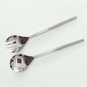 Silver Polished Spoon & Fork Set Wedding Table <b>Decor</b> Spoon Salad Server Long Heart Shape End Design Handle - Product Image 3