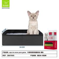 Caja de Arena Rectangular Manual Premium para Gatos, Fácil de Limpiar, con Capacidad de 20L, Material No Tejido, Accesorios Incluidos para la Higiene Felina