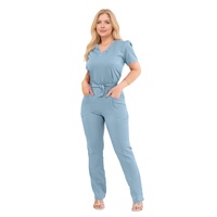 Ensemble de Blouse et Tunique Médicale XL pour Femme de Haute Qualité, Confortable et Respirant, 72% Polyester Rayonne Spandex, Uniformes Hospitaliers