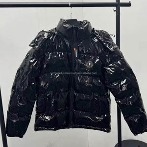 Veste d'hiver pour homme brodée London Star, style streetwear, avec capuche décodée, style hip-hop - GRIS - Product Image 1