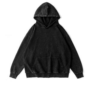 Sudadera con Capucha de Primavera de Corte Regular, 400 Gsm, Lavado Vintage, Tinte Liso, Bordada, de Poliéster/Algodón - Product Image 1