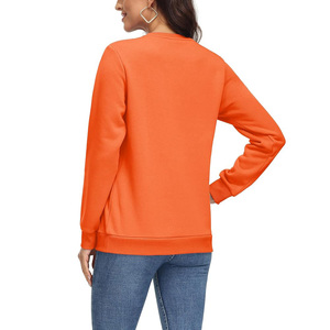 Sweat-shirt pull doux et chaud avec logo personnalisé pour femmes avec doublure polaire Technique de lavage à l'acide pour vêtements décontractés Remises sur les commandes en gros - Product Image 2