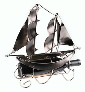 Porte-bouteille de vin en métal Affichage Design unique pour Bar Hôtel Restaurant Table Vente directe d'usine Voilier avec ancre sur l'eau - Product Image 4