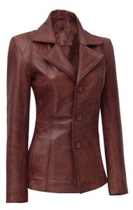 Best Selling Women's Slim Genuine SheepskinMotorcycle Leather Coat For Women Three-Button <b>Outfit</b> with Processing Breathable - Product Image 2