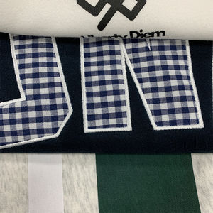 เซ็ตเสื้อสเวตเตอร์สวมหัวกางเกงขาสั้นสองชิ้นแบบสวมหัวลายทางฝรั่งเศสปักลายเอง - Product Image 6