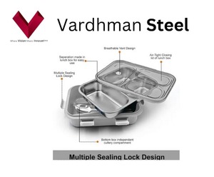 Boîte à lunch portable en acier inoxydable avec couvercle isolé, sûre et anti-poussière, rangement pour étudiants pour le stockage des aliments - Product Image 5