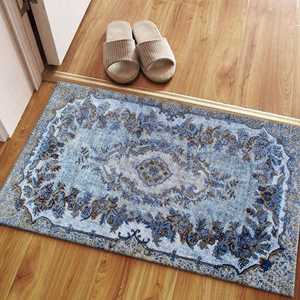 Alfombra Turca con Medallón Gris: Decoración Artística Anatolia, Alfombra Estampada, Alfombra Suave No Tejida - Product Image 4