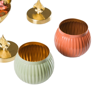 Cuencos decorativos de acero inoxidable para servir, tapas doradas para almacenar dulces de frutas secas, para cocina, sala de estar, uso en fiestas - Product Image 2