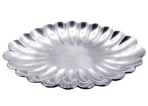 Ensemble de 3 bols en aluminium, métal, argent, transparent, décoration de Designer, luxe, Unique, en forme de feuille perlée - Product Image 6