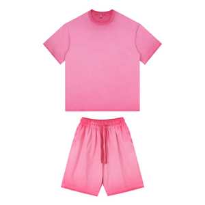 Ensemble deux pièces t-shirt et short ample et respirant pour hommes personnalisés coton polyester Streetwear ensemble de survêtements shorts d'été pour hommes - Product Image 3