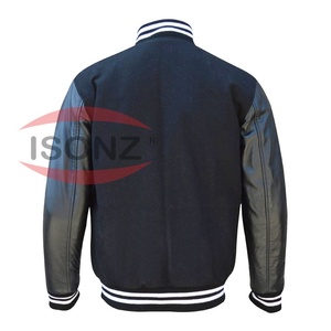 Veste universitaire de baseball pour homme, style streetwear, veste d'hiver avec broderie en chenille et manches en cuir - Product Image 2