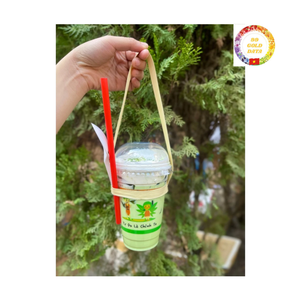 Porte-gobelet en bambou fait à la main, réutilisable, matériau écologique pour les gobelets à café, à thé, à emporter, à smoothie, 12 oz, 16 oz, 22 oz, export du Vietnam - Product Image 1