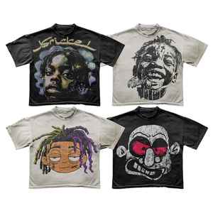 Camiseta personalizada LOGO DTG, camiseta desgastada para hombre, ropa de calle personalizada, camisetas Vintage de gran tamaño de alta calidad - Product Image 6