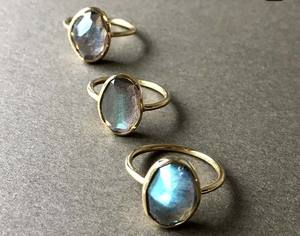 New Trending 9x12mm <b>Labradorite</b> Faceted Ring 925 Sterling Silver Gold Plated Bezel Set Ring <b>Jewelry</b> for Mother's Day Gift - Product Image 1