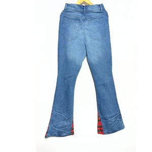 Jeans à jambes larges pour hommes, style streetwear, 100% coton, personnalisables avec des patchwork à carreaux et des effets de délavage à l'acide et d'autres techniques - Product Image 5
