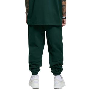 Pantalon de jogging à revers vert collégial 100% coton polaire coupe décontractée pantalon Streetwear avec sérigraphie et poche arrière zippée - Product Image 2