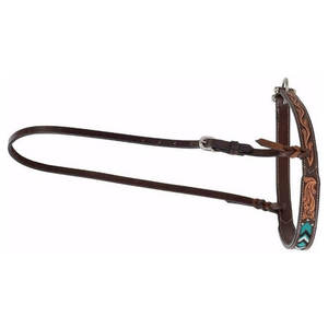 Cabecera de caballo con cuentas de diamante turquesa, calzones de caballo de cuero occidental para montar en sendero, equino ajustable - Product Image 4