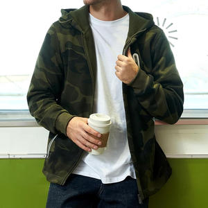 Sudadera con capucha personalizada para hombre con cierre de cremallera completa Proveedor OEM Tela de mezcla de algodón suave Impresión de logotipo Soporte de etiqueta privada - Product Image 3