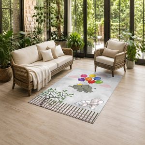 <b>RUGS</b> DEPOT LXDP-0785 Wholesale Grey Silver Ethnic Kilim Digital Printed Machine Washable Chenille Area <b>Rug</b> <b>Non</b> <b>Slip</b> - Product Image 6