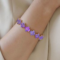 Bracelet tennis de luxe lumineux fait main en argent sterling 925 plaqué or 14 carats avec opale de feu éthiopienne lavande et motifs floraux, certifié GIA