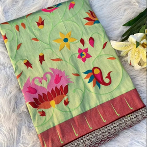 La mayoría de las exportaciones Boutique India Étnico Diseñador elegante Mujeres Pithani Seda Impreso Sari Blusa Última moda Étnico Exclusivo Festival - Product Image 1