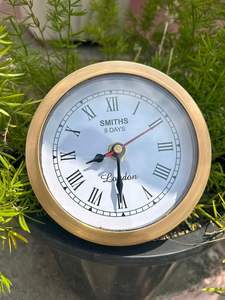 สไตล์โบราณ4นิ้วนาฬิกาติดผนังทะเลทำจากทองเหลืองของตกแต่งบ้านสไตล์ย้อนยุคพลังงานแบตเตอรี่การออกแบบโลกเก่าที่หรูหราของตกแต่งบ้าน - Product Image 3