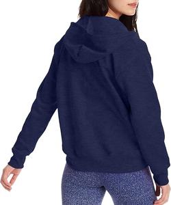 Sudadera con capucha de algodón 100% transpirable y ecológica para mujer, con cremallera completa, personalizada OEM, para uso casual y deportivo en invierno. - Product Image 2