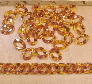 Cadena de eslabones de resina epoxi para manualidades, 10 piezas de diferentes colores, cadena de eslabones de resina para colgar en la pared, artículo decorativo, tamaño personalizado disponible - Product Image 1