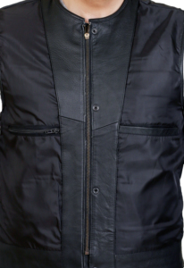 เสื้อกั๊กหนังผู้ชายคุณภาพสูง กันน้ำ กันลม ระบายอากาศดี รับออกแบบโลโก้ส่วนตัว ราคาถูก มีไซส์ใหญ่ สไตล์ดิสเทรส - Product Image 6