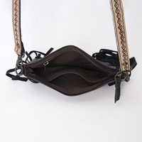   Sac bandoulière vintage bohème en cuir de vachette tanné végétal pour femme