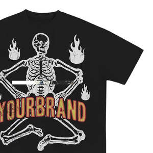 Poids lourd 260 Gsm 100% coton graphique sérigraphie Dtg impression Vintage hommes chemise hommes t-shirt - Product Image 5