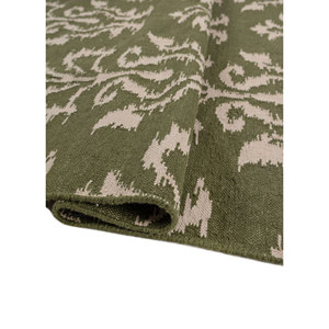 Alfombra Rectangular de Lana Tejida Plana Verde Abstracta Indusbar DWRM-60 para Pasillo, Sala de Estar y Hogar - Product Image 2