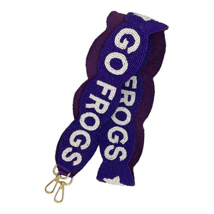 Correa de Bolso con Cuentas de Moda, Correa de Hombro con Lentejuelas de RANA, con Letras y Estrella de Cuentas Blancas - Product Image 1