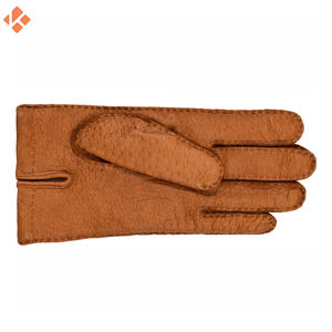 หนังแพะผู้ชายหนังย้อนยุคเต็มนิ้วถุงมือขับรถหนังแกะรถจักรยานยนต์ถุงมือหนังแพะ - Product Image 2