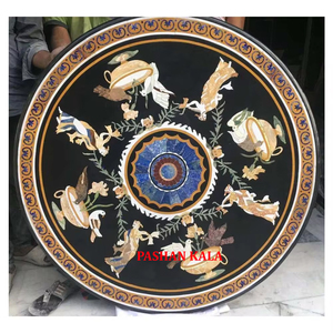 แผ่นหินอ่อนสีขาวแบบทำมือทรงกลมสำหรับวางชาและกาแฟพื้นผิวเรียบสำหรับตกแต่งบ้านและร้านอาหาร - Product Image 1