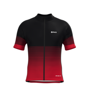 Maillot de cyclisme recyclé pour homme Rouge délavé et noir - Vêtement de sport sublimé respirant et léger à manches courtes - Product Image 3