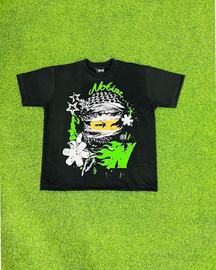 เสื้อยืดคอกลมไร้รอยต่อสำหรับผู้ชายเสื้อยืดครอปผ้าฝ้ายพิมพ์ลาย DTG 300 GSM - Product Image 4
