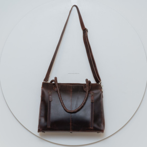 Sac fourre-tout en cuir usiné à la main de haute qualité en cuir véritable dissimulé sac à bandoulière de luxe grand sac à main pour les femmes - Product Image 5