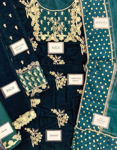 Nuevo Vestido de Fiesta de Diseño, Estilo Pakistaní, de Georgette Pura, Estampado Completo con Pedrería, Ropa Modesta Étnica de <span class=keywords><strong>3</strong></span> Piezas - Product Image 5