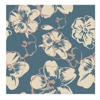 Tela de Poliéster 125 Koshibo Suave con Estampado Digital Personalizado sobre Fondo Negro y Flores Nuevas para Vestido de Noche de Boda para Mujer