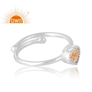 แหวนพลอยซิทรีนธรรมชาติทำจากเงินสเตอร์ลิง925เครื่องประดับออกแบบได้ตามต้องการของขวัญสำหรับผู้หญิงสำหรับผู้หญิง - Product Image 4