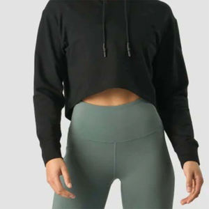 Haut à capuche court et doux pour femmes, parfait pour se détendre à la maison ou faire des courses, respirant et confortable - Product Image 6