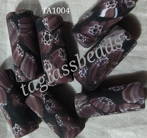 Cuentas de Cristal Millefiori Hechas a Mano, Cuentas de Cristal Indio, Diseño Único y Diverso, Forma Africana, Tamaño Mixto, Cristal Natural Suelto - Product Image 3