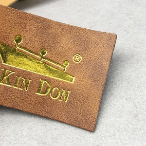 Kostenlose Artwork Custom Blank Echt leder Patches Geprägte 3D geprägte Laser Goldfolie Druck auf Heat Press Leder <span class=keywords><strong>Patch</strong></span> nähen - Product Image 1