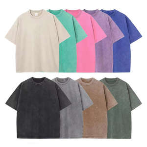 T-shirt lavé à l'acide de haute qualité T-shirt surdimensionné Boxy Street wear T-shirt épais en éponge française pour hommes - Product Image 6